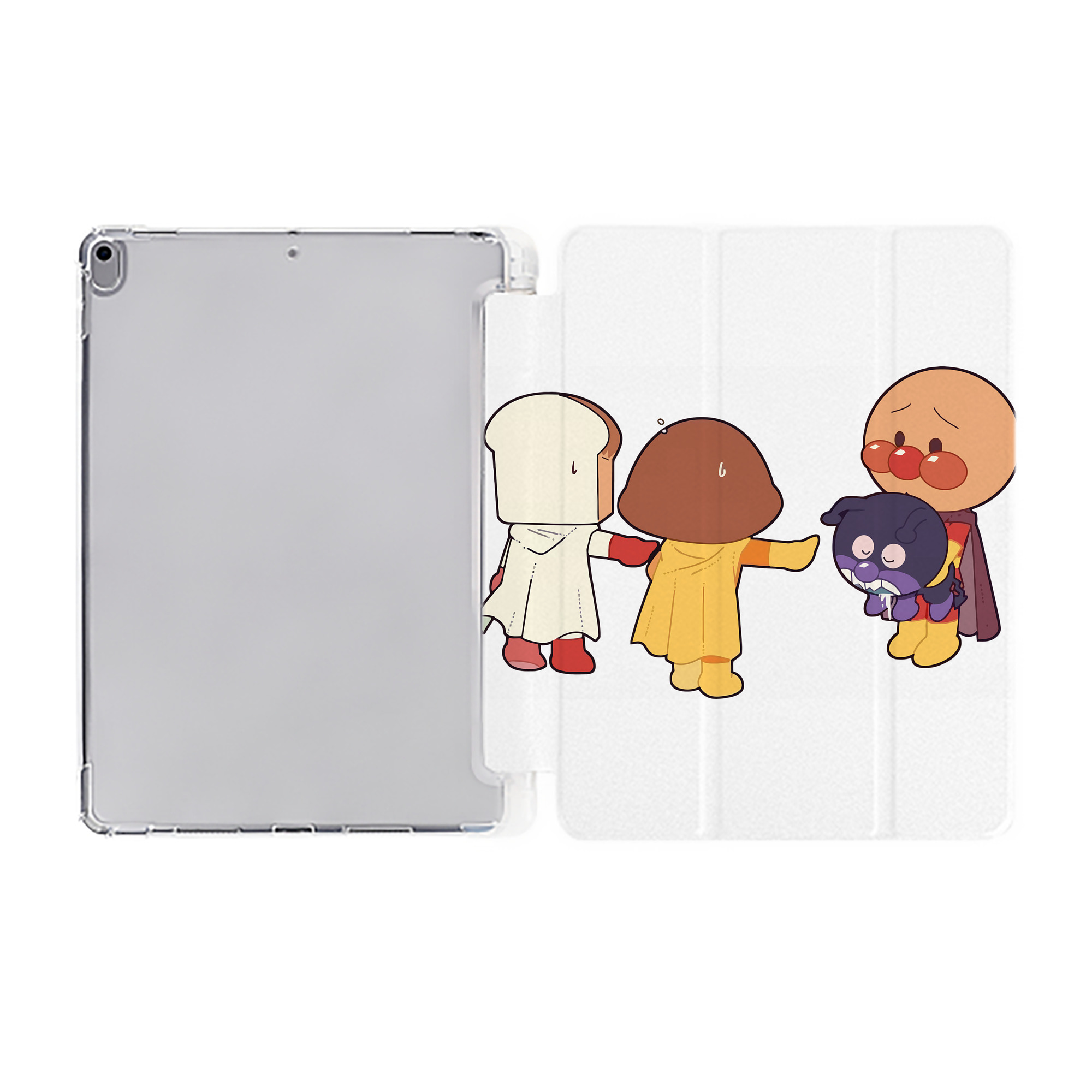 （画像用） アンパンマン Anpanman IPad ケース ペン収納付き 三つ折りスタンド PUレザー×シリコン 対応機種9.5/10.5/10.9インチ